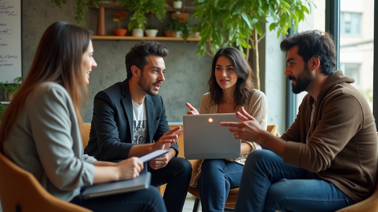 Miembros discutiendo estrategias de compra